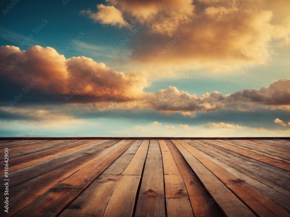 sky background with wooden planks sky background with wooden planks