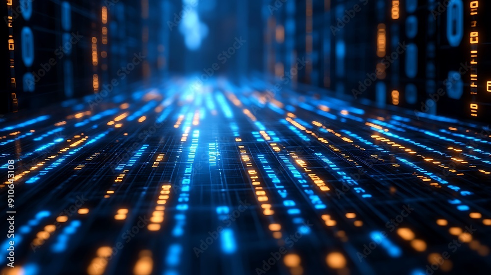 Vibrant Data Flow: A Digital Matrix of Binary Code Representing the Future of Technology and Information Processing Vibrant Data Flow: A Digital Matrix of Binary Code Representing the Future of Technology and Information Processing