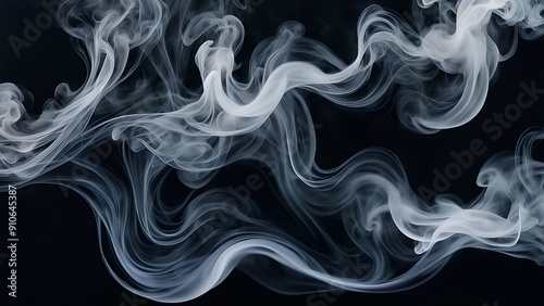 Ink in Water: Dark ink swirling and dispersing in clear water, creating ethereal patterns that resemble smoke or clouds, with soft edges and gradients.