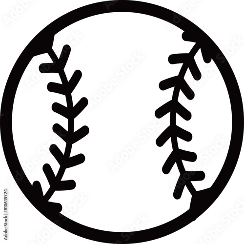 野球ボールの線画イラスト
