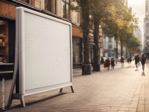white blank advertising billboard street mockup panel