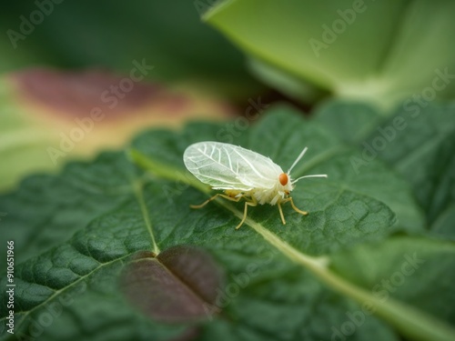 Whitefly Aleyrodes proletella agricultural pest on leaf photo