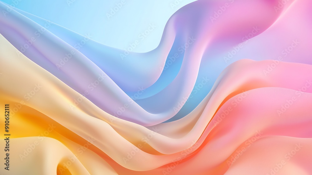 A soft, flowing fabric in pastel colors, creating a serene and elegant backdrop for design and art projects. A soft, flowing fabric in pastel colors, creating a serene and elegant backdrop for design and art projects.