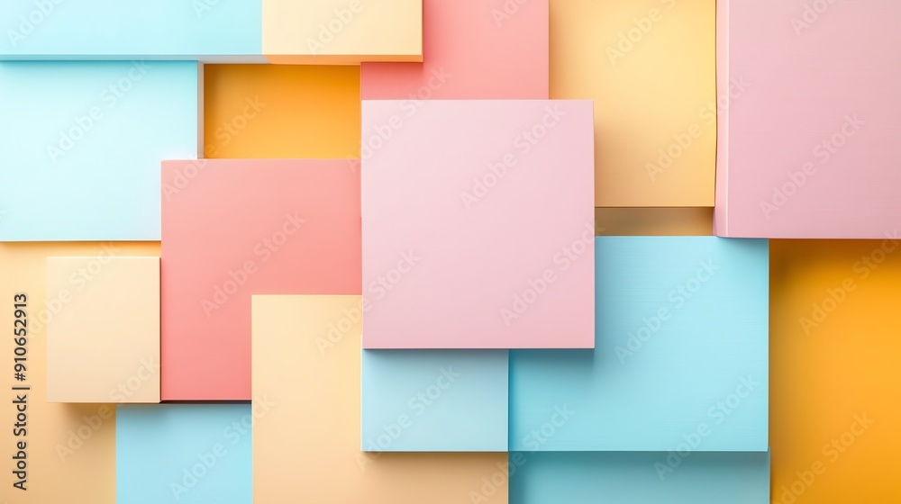 Vibrant composition of colorful geometric shapes, showcasing pastel hues and a modern design aesthetic perfect for backgrounds. Vibrant composition of colorful geometric shapes, showcasing pastel hues and a modern design aesthetic perfect for backgrounds.