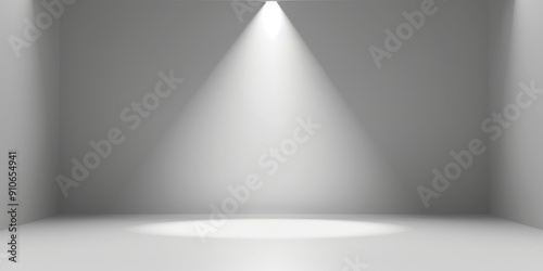 realistic white, seamless studio backdrop with a spotlight in the center.