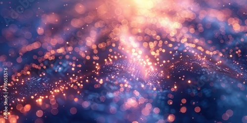 A sleek 3D background showcasing a digital explosion of particles with soft, radiant lighting and a futuristic feel.