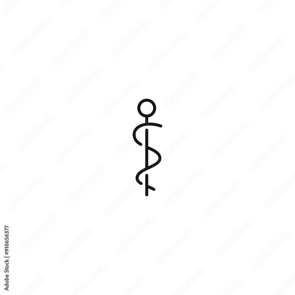 Rod of asclepius icon vector. EPS 10 editable vector Rod of asclepius icon vector. EPS 10 editable vector