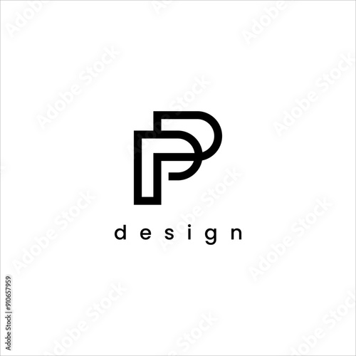 PP Monogram Logo Design. Modern Geometric Letter Symbol with Rounded Shape. Vector Icon for Finance, Insurance, Digital, or Sport Brand. Bold Alphabet Concept. Minimalist. Clean. Business Identity. 