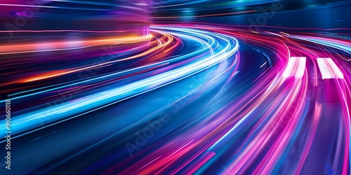 Abstract Speed Light Trails Background.