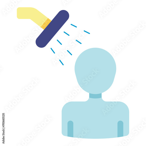 bathing water shower flat icon