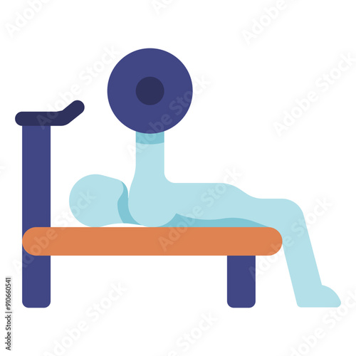 bench press workout gym activity flat icon