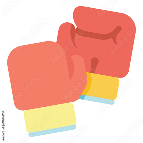 boxing gloves combat sport gear flat icon