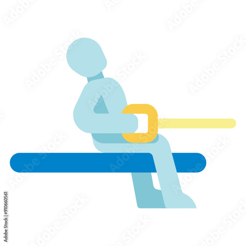 cable row workout gym machine flat icon