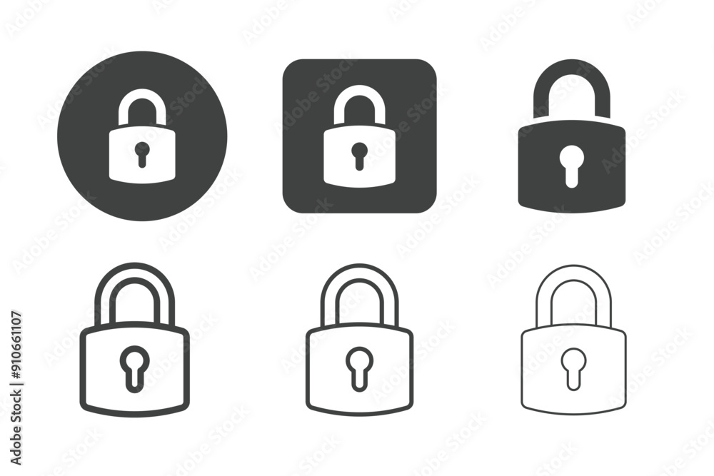 Padlock security multi style series icons. Editable stroke. For website marketing design, logo, app, template, ui, etc. Vector illustration. Padlock security multi style series icons. Editable stroke. For website marketing design, logo, app, template, ui, etc. Vector illustration.
