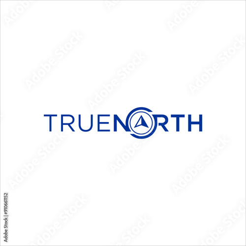 arrow direction compass true north logo adventure design vector