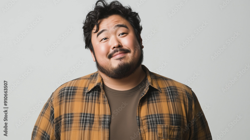 Obraz premium ぽっちゃりとした体型のアジア人男性