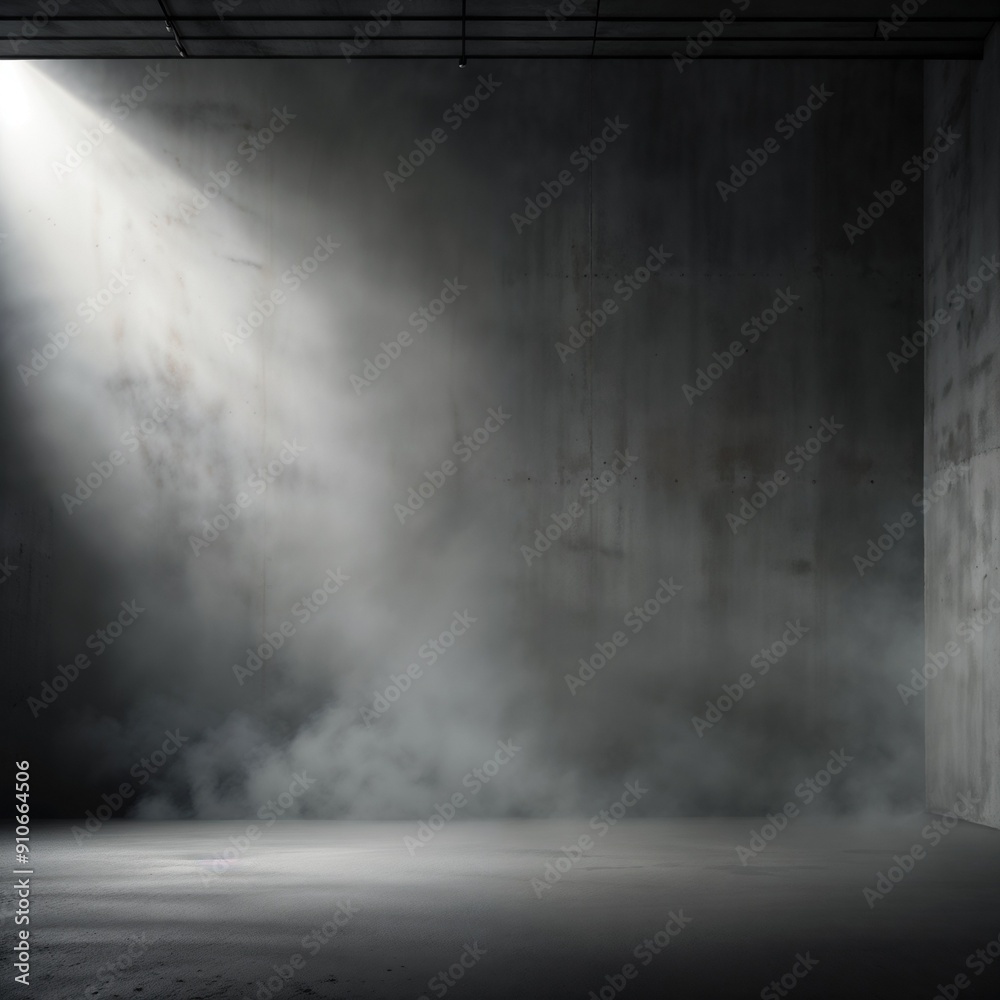 Empty dark concrete room with dramatic lighting, creating a moody and mysterious atmosphere. Empty dark concrete room with dramatic lighting, creating a moody and mysterious atmosphere.
