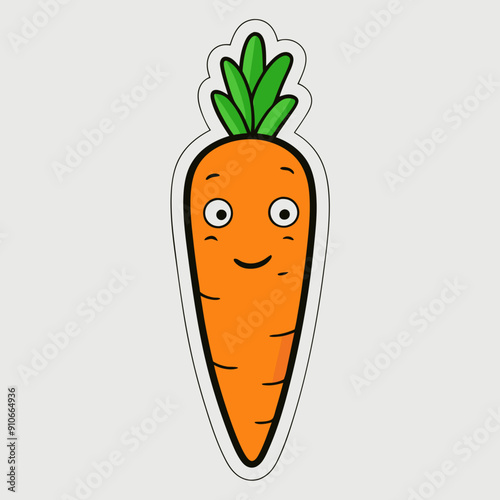 Carrot Sticker vector art illustration 