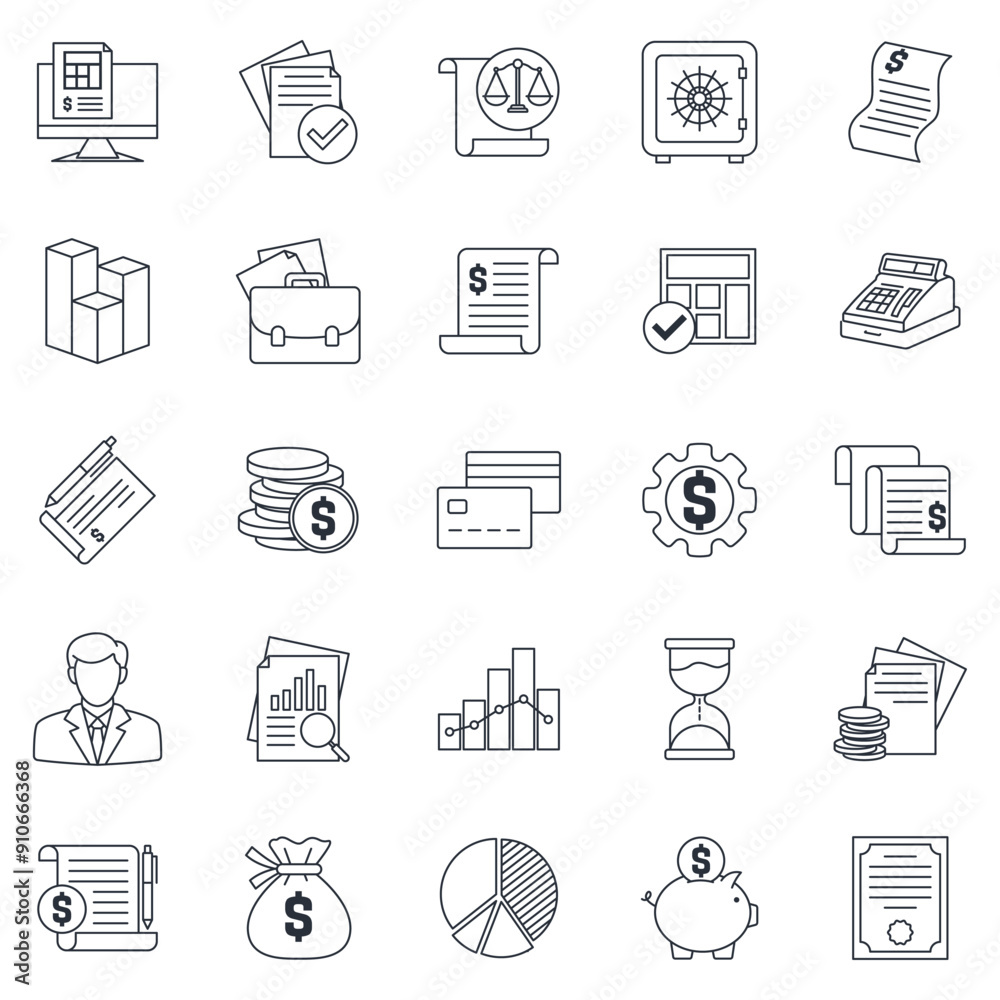 accounting icons set, Included icons as bank Safe, Credit card, Graph, Financial report and more symbols collection, logo isolated vector illustration accounting icons set, Included icons as bank Safe, Credit card, Graph, Financial report and more symbols collection, logo isolated vector illustration