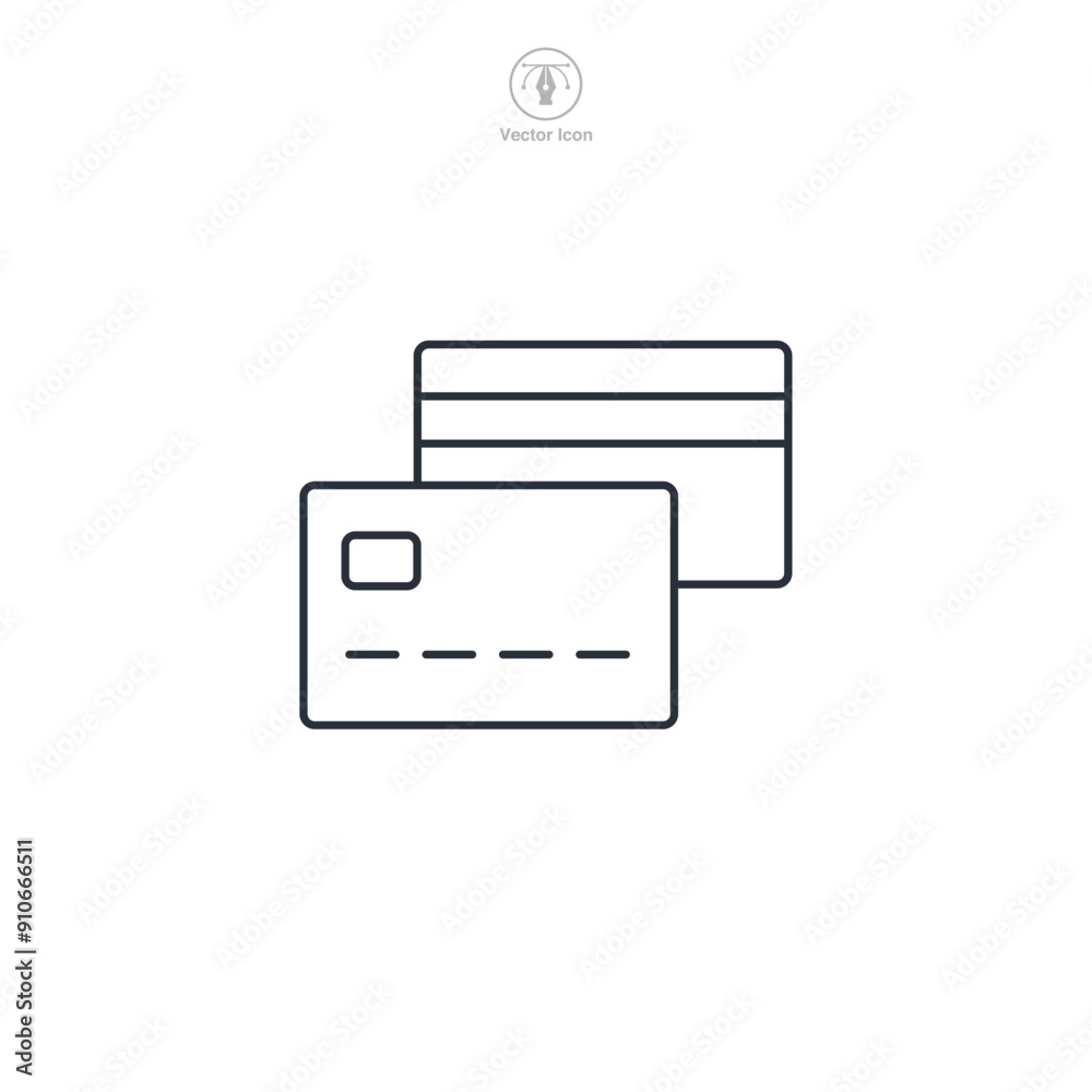 Credit card icon symbol vector illustration isolated on white background Credit card icon symbol vector illustration isolated on white background
