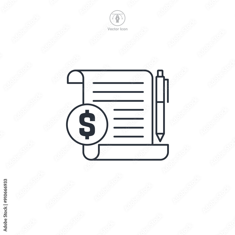 Invoice icon symbol vector illustration isolated on white background Invoice icon symbol vector illustration isolated on white background