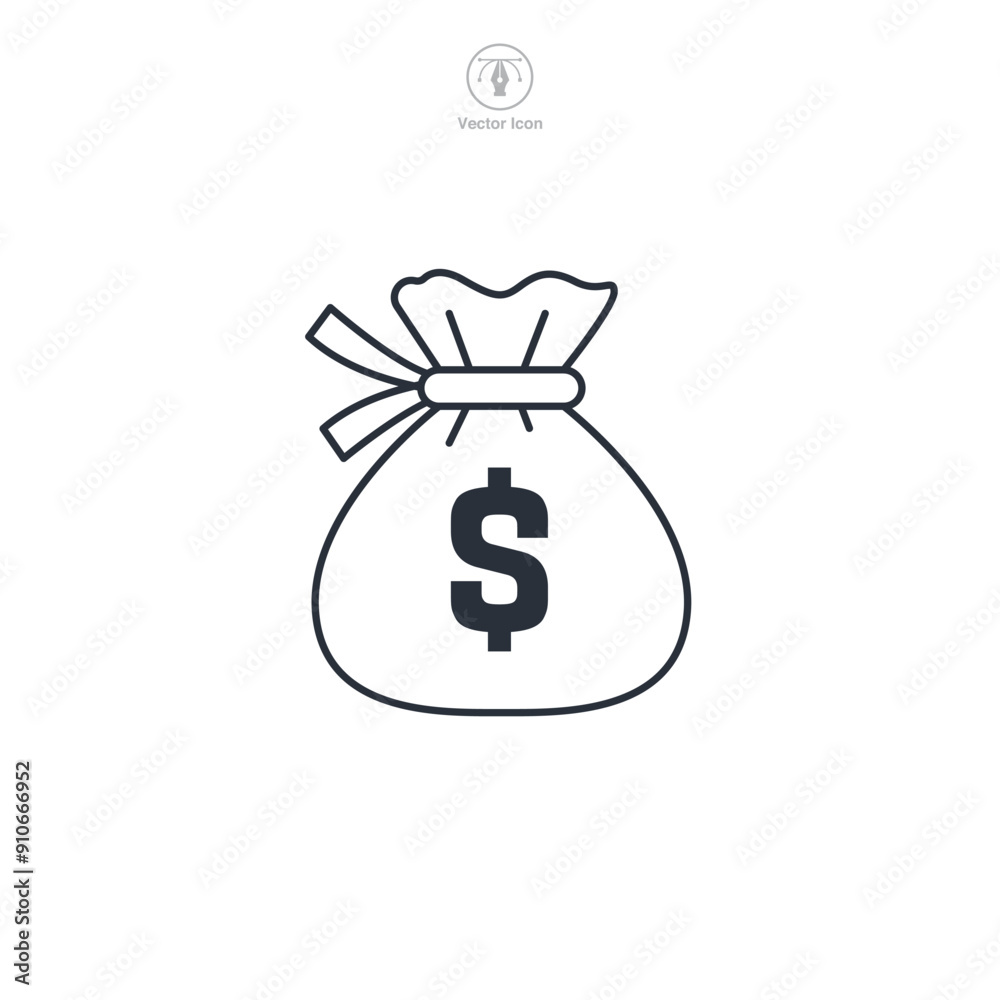 Money bag icon symbol vector illustration isolated on white background Money bag icon symbol vector illustration isolated on white background