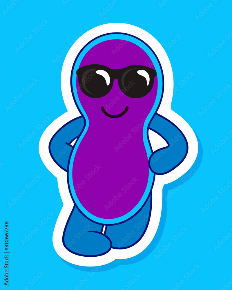 Cool Beans Silhouette Sticker Vector Illustration