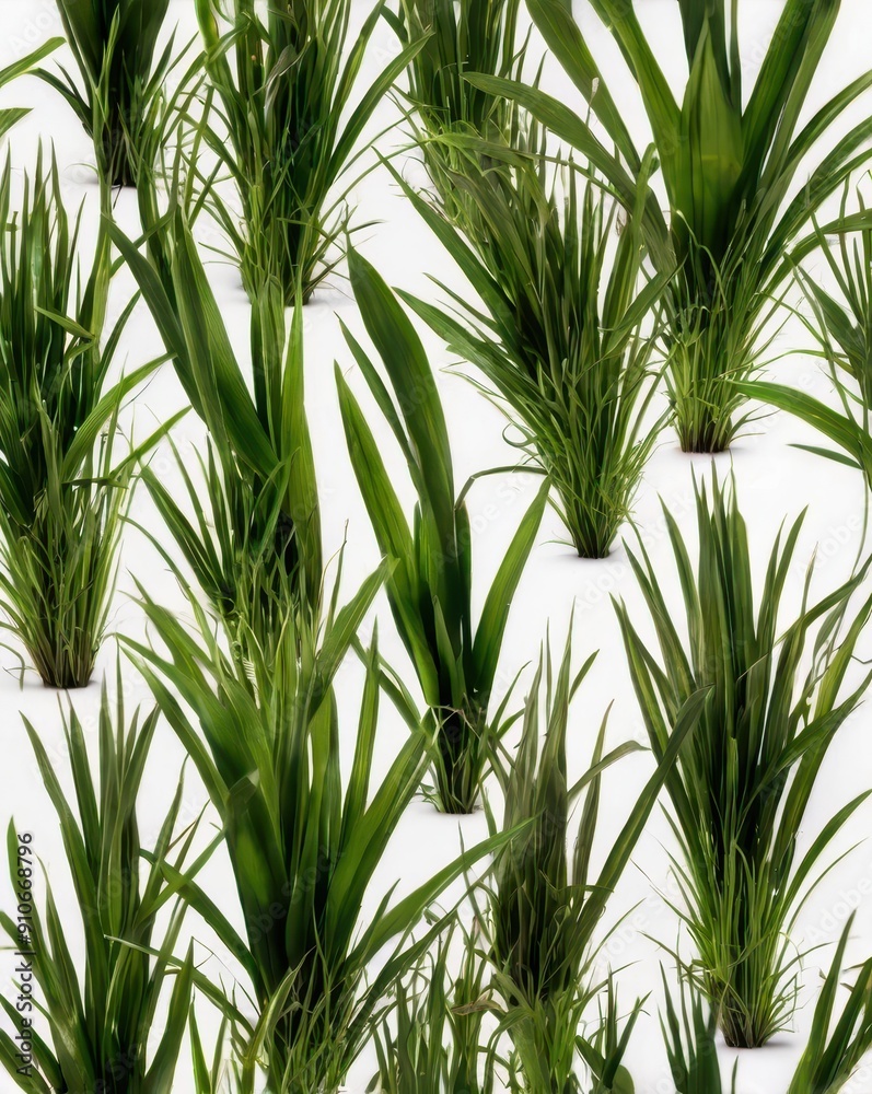 Fototapeta premium Isolated green grass on a white background 