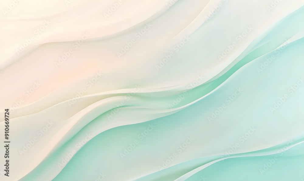 Fototapeta premium A soft and gentle background with a gradient of light green, Generative AI
