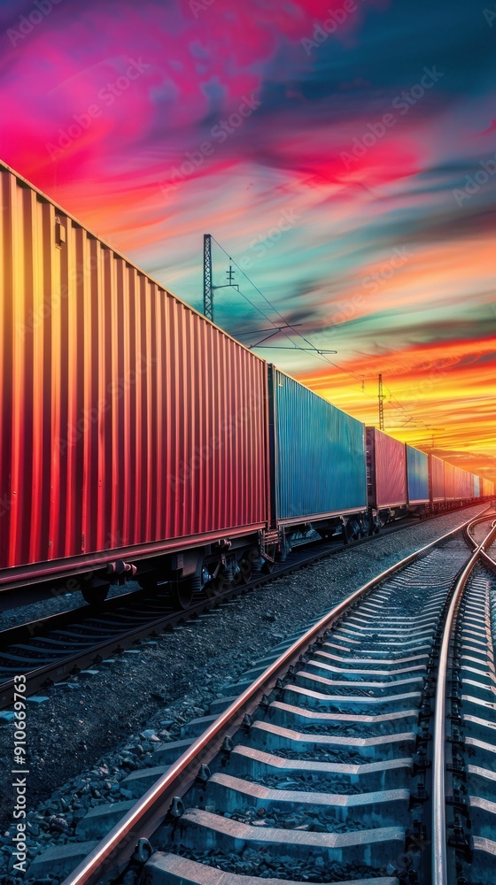 Wagon of freight train with containers conceptual image, asbtract, beautiful, centered, Wagon of freight train with containers conceptual image, asbtract, beautiful, centered,
