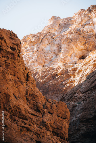Wadi Shab, Canyon, valley, oasis with blue waters to swim close to Muscat Oman photo