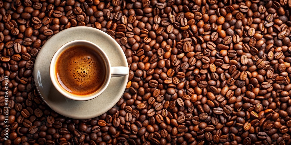 Coffee cup surrounded by fresh coffee beans, caffeine, aroma, morning, beverage, drink, roasted, caffeine, energy, dark Coffee cup surrounded by fresh coffee beans, caffeine, aroma, morning, beverage, drink, roasted, caffeine, energy, dark