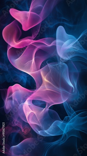 Colorful abstract smoke on dark background