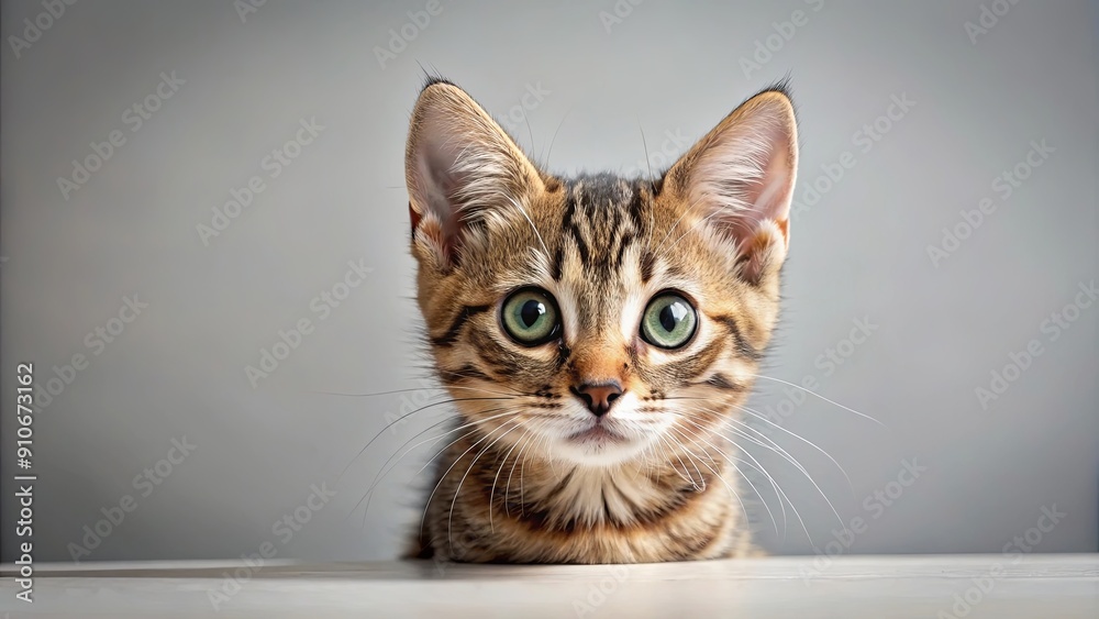 Curious cat or kitten staring with big eyes, curious, cat, kitten, staring, big eyes, adorable, furry, feline, cute, pet