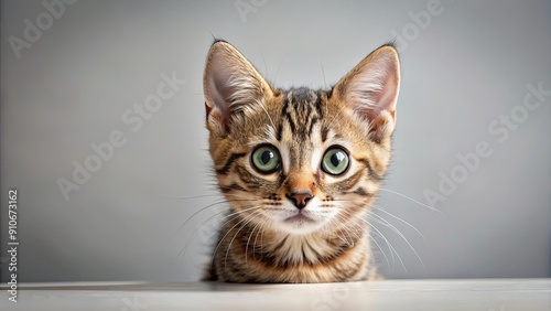 Curious cat or kitten staring with big eyes, curious, cat, kitten, staring, big eyes, adorable, furry, feline, cute, pet