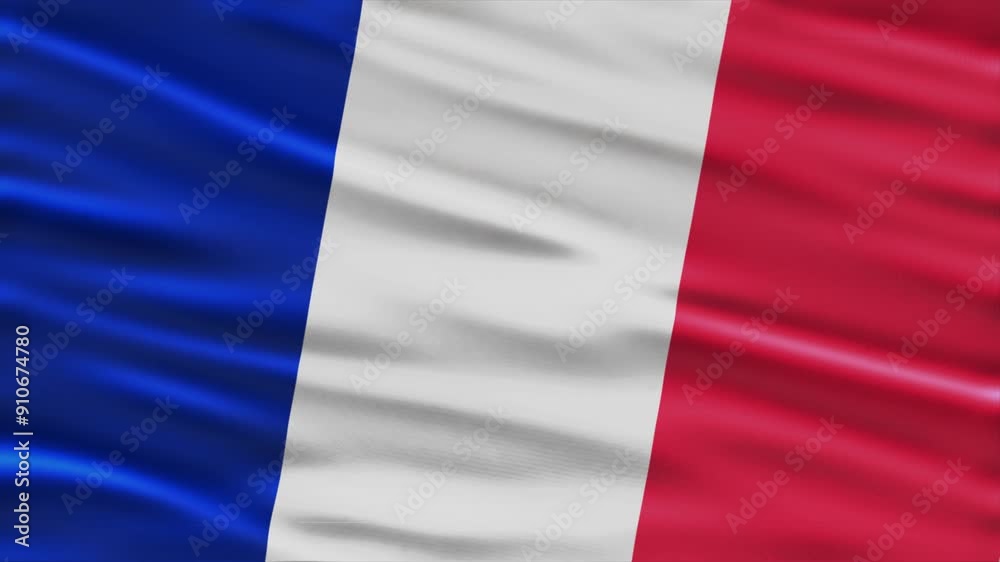 Realistic waving flag of france in 3d animation Seamless looping, detailed fabric texture 4k resolution motion graphic background Realistic waving flag of france in 3d animation Seamless looping, detailed fabric texture 4k resolution motion graphic background
