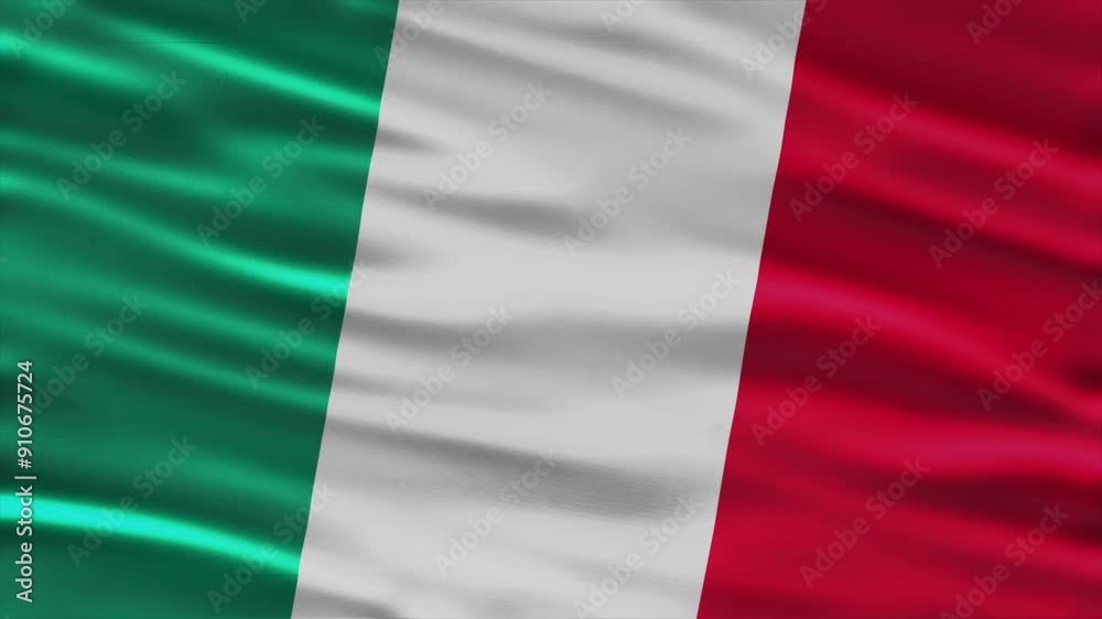 Realistic waving flag of italy in 3d animation Seamless looping, detailed fabric texture 4k resolution motion graphic background Realistic waving flag of italy in 3d animation Seamless looping, detailed fabric texture 4k resolution motion graphic background