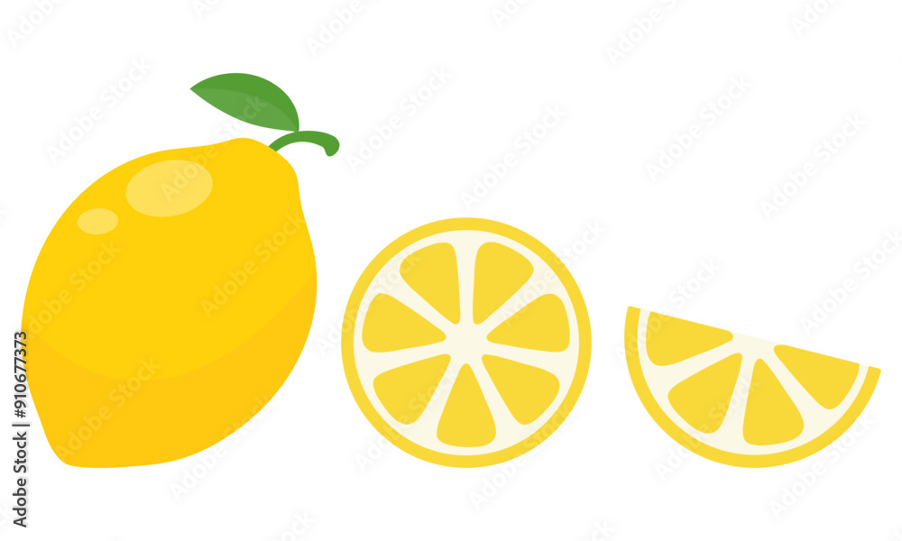 Lemon flat icons isolated on white background. Lemon flat icons isolated on white background.