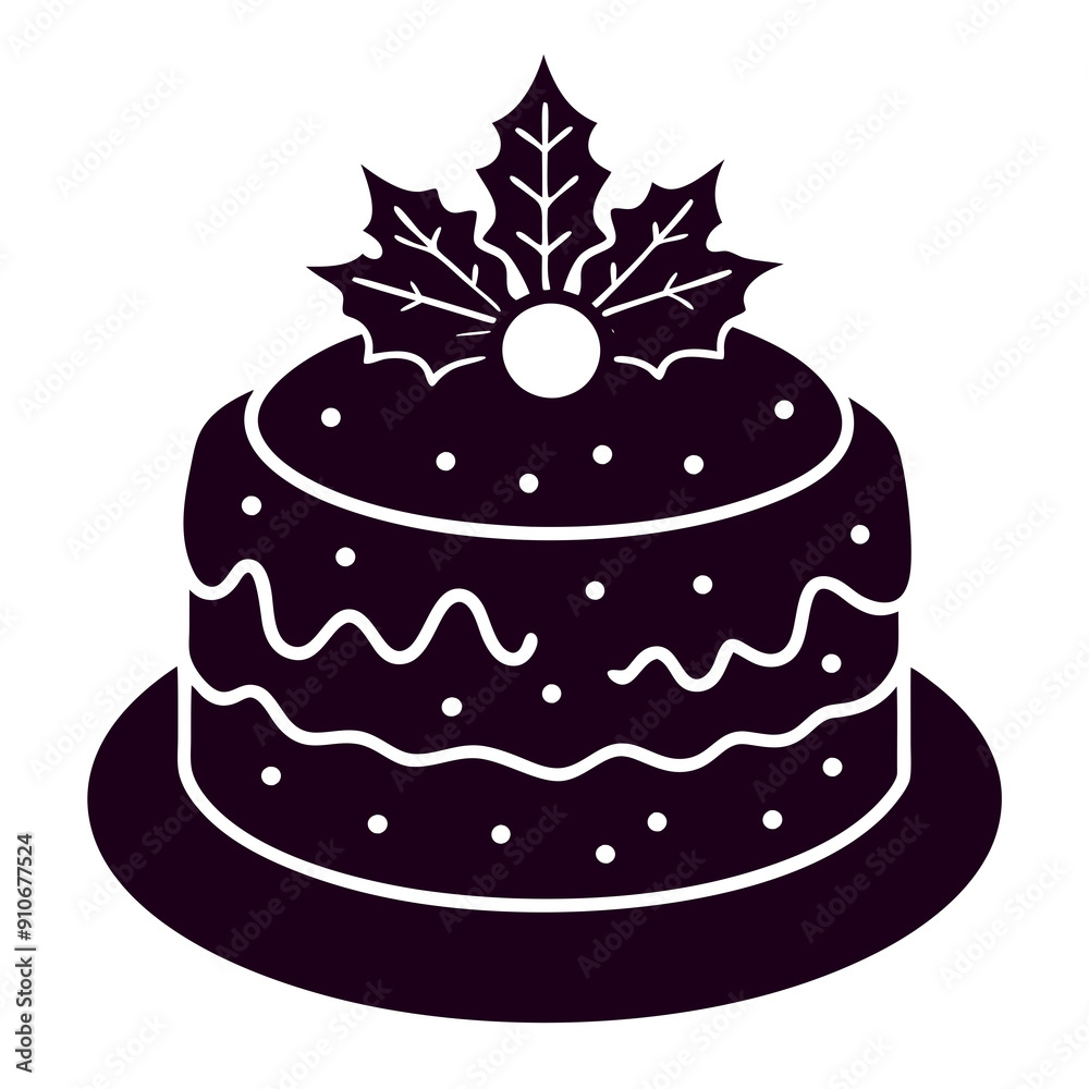 Christmas cake icon vector art illustration Christmas cake icon vector art illustration
