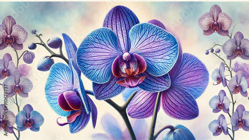 watercolor orchid background