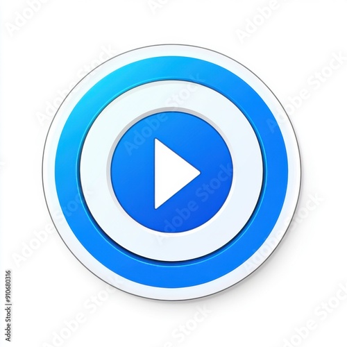 Free Download Bold Blue and White 4K Resolution Icon - High-Definition Video Element on White Background - GFXLoad
