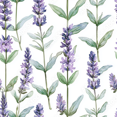 Salvia seamless pattern #1