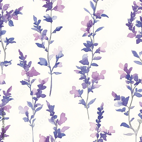 Salvia seamless pattern #3