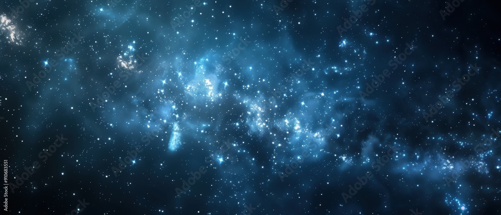 Fototapeta premium Beautiful view of a starry galaxy with bright stars and cosmic dust, showcasing the wonder of the universe and the mystery of outer space.