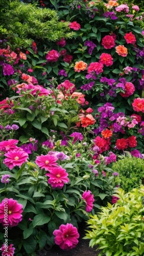 a garden filled with lots of colorful flowers