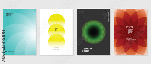 Fotografía Modern gradient poster background vector set