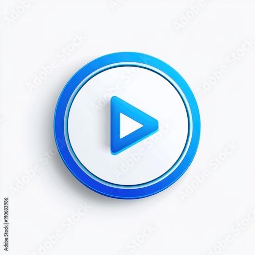 Free Download Minimalist Blue and White Pause Button Icon on White Background - Video Control Element Design - GFXLoad
