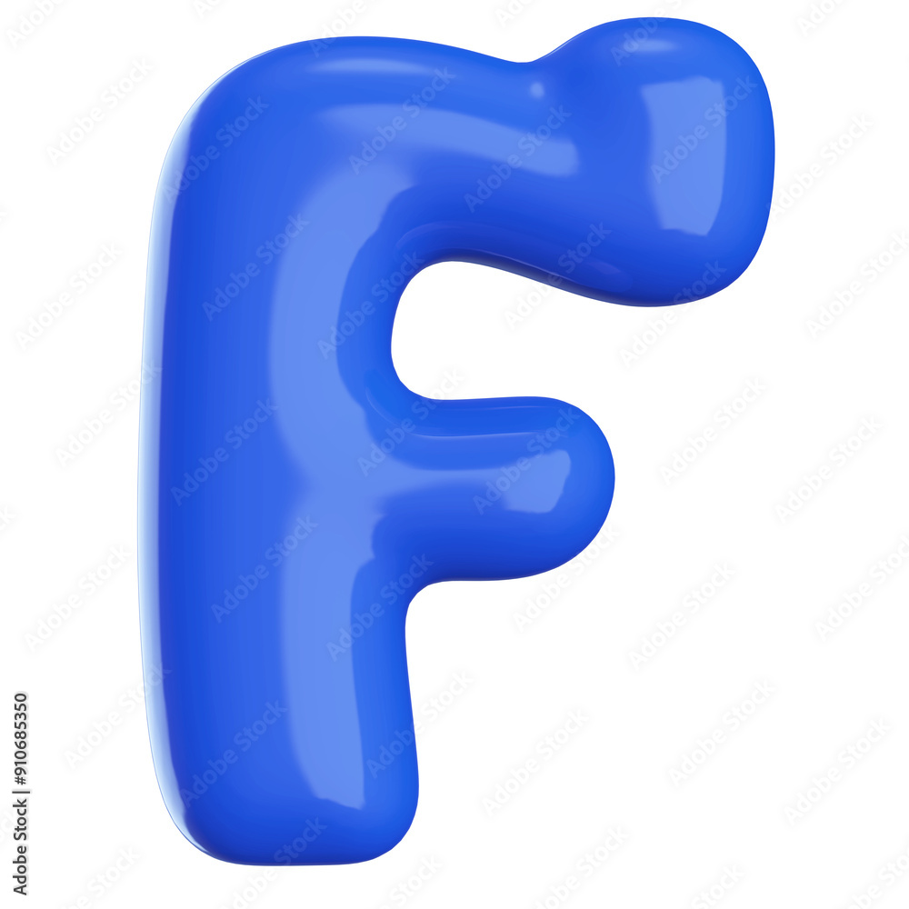 Blue 3D Font Letter F Blue 3D Font Letter F