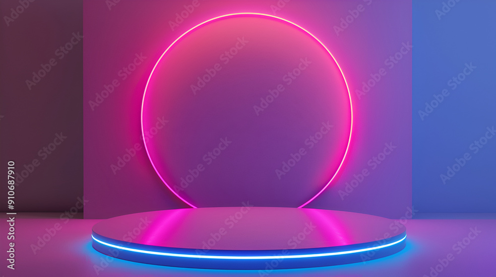 3d futuristic digital podium with blue and pink line neon lamps, futuristic neon glowing banner with podium, Abstract cyberpunk background for promotion goods
3d futuristic digital podium with blue and pink line neon lamps, futuristic neon glowing banner with podium, Abstract cyberpunk background for promotion goods