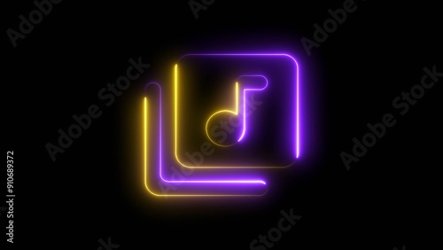 glowing neon Play video and Audio icon isolated. Media player sign collection. Video symbol.